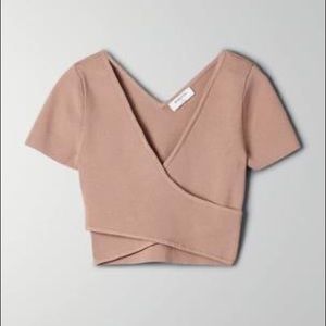 Aritzia Sculpt Knit Cross-Front Top
